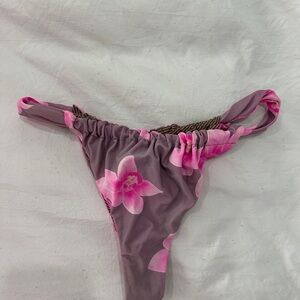 Acacia Swimwear Brown and Pink Striped Bikini Bottom